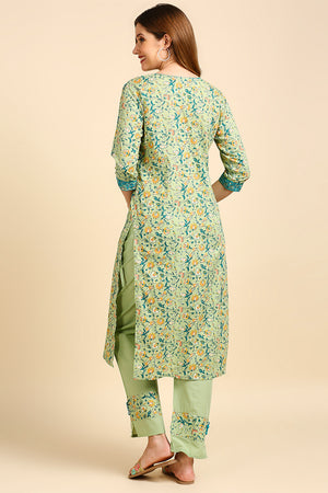 Green & Blue Printed Kurta set