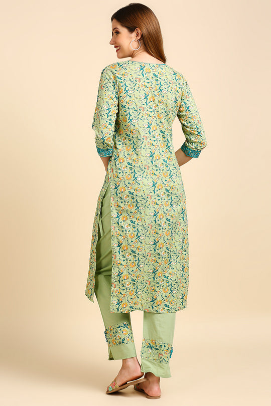 Green & Blue Printed Kurta set