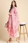 Pink Ethnic Motifs Printed Pure Cotton Kurtaset