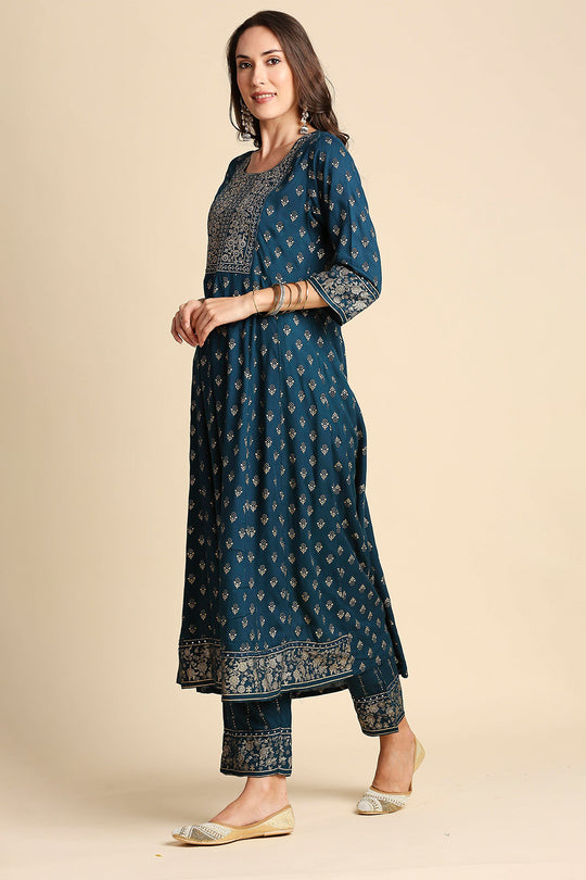 Navy Blue Ethnic Kurta set