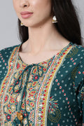 Teal Green Ethnic Cotton Kurta set