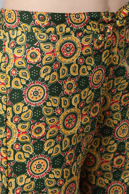 Teal Green Ethnic Cotton Kurta set