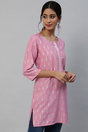 Women's Mauve & White Ethnic Kurti