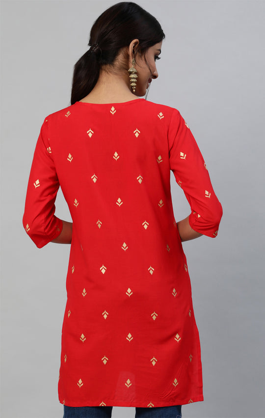 Women's Red Ethnic Kurti