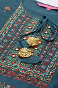 Teal Ethnic Motifs Thread Work Kurta set