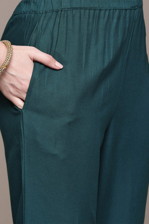 Teal Ethnic Motifs Thread Work Kurta set