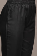 Black Floral Embroidered Thread Work Kurta set
