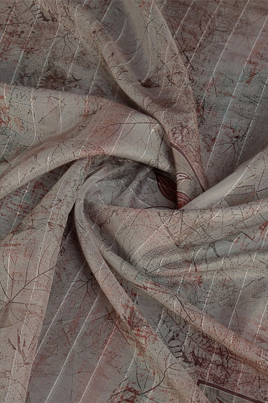 Grey Organza Saree With Blouse Piece