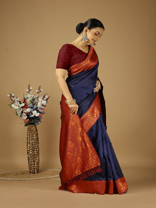 Banarasi Silk Saree With Blouse Piece