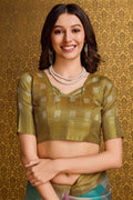 Beige Organza Saree With Blouse Piece