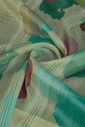 Pista Organza Saree With Blouse Piece