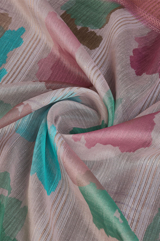 Purple Organza Saree With Blouse Piece