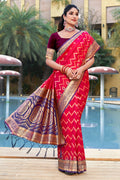 Pink Banarasi Silk Saree With Blouse Piece