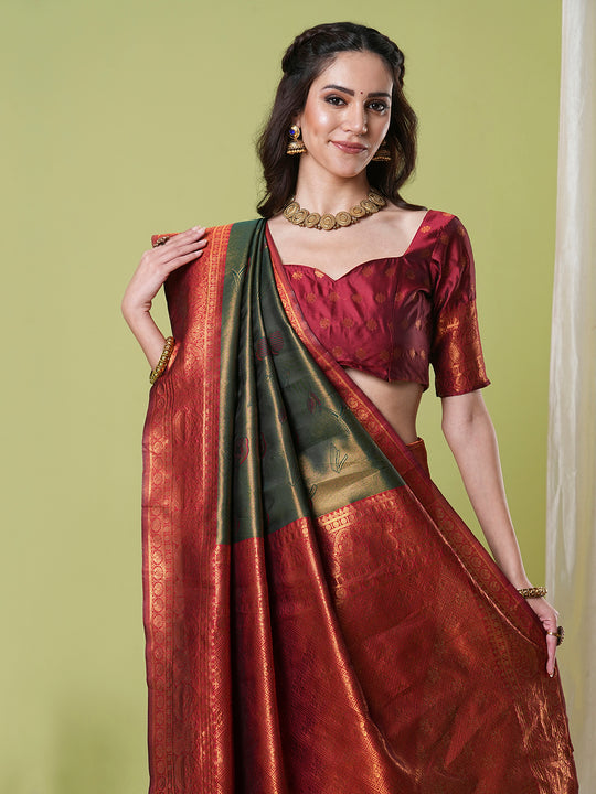 Banarasi Silk Saree With Blouse Piece