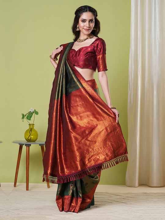 Banarasi Silk Saree With Blouse Piece
