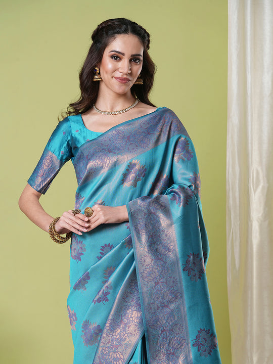 Banarasi Silk Saree With Blouse Piece