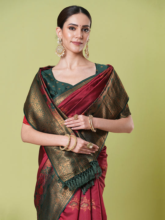 Banarasi Silk Saree With Blouse Piece