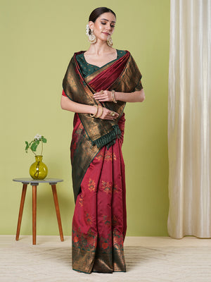Banarasi Silk Saree With Blouse Piece