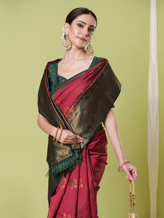 Banarasi Silk Saree With Blouse Piece