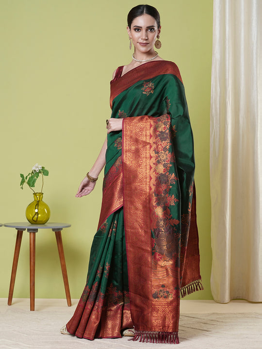 Banarasi Silk Saree With Blouse Piece