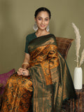 Yellow Lichi Silk Saree With Blouse Piece