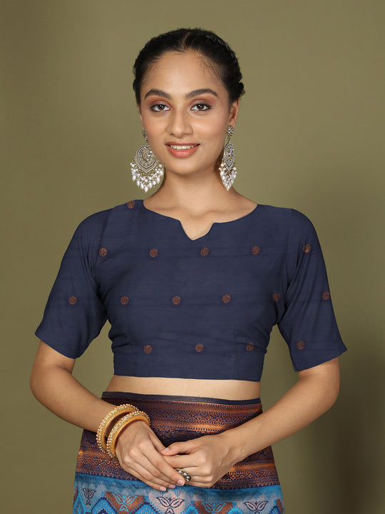 Sky Blue Lichi Silk Saree With Blouse Piece