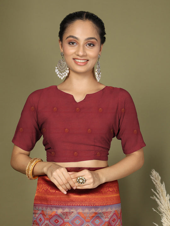 Grey Lichi Silk Saree With Blouse Piece