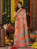 Off White Linen Cotton Saree With Blouse Piece