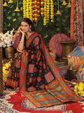 Black Linen Cotton Saree With Blouse Piece