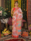 White Linen Cotton Saree With Blouse Piece