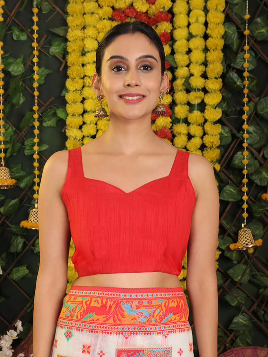 White Linen Cotton Saree With Blouse Piece