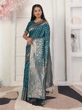 Rama Lichi Silk Saree With Blouse Piece