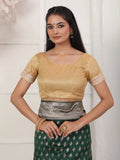 Green Lichi Silk Saree With Blouse Piece