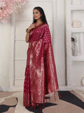 Light Pink Lichi Silk Saree With Blouse Piece