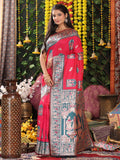 Pink Silk Saree With Blouse Piece