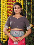 Pink Silk Saree With Blouse Piece