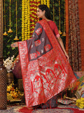 Grey Silk Saree With Blouse Piece