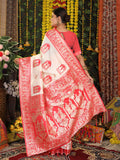 White Silk Saree With Blouse Piece