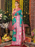 Sea Green  Silk Saree With Blouse Piece