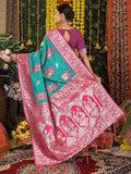 Sea Green  Silk Saree With Blouse Piece