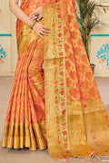 Womens Cotton Yellow Saree With Blouse Piece