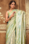 Pastel Green Banarasi Silk Saree