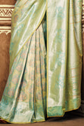 Pastel Green Banarasi Silk Saree