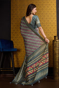 Grey Silk Saree With Blouse Piece