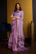 Purple Silk Saree With Blouse Piece