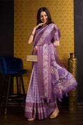 Purple Silk Saree With Blouse Piece