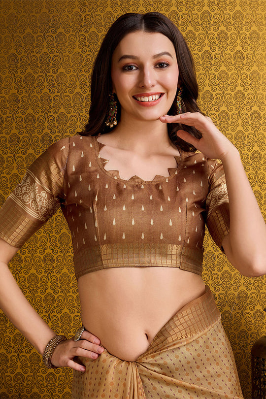 Yellow Silk Saree With Blouse Piece