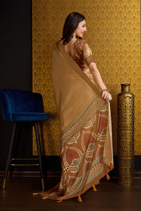 Yellow Silk Saree With Blouse Piece