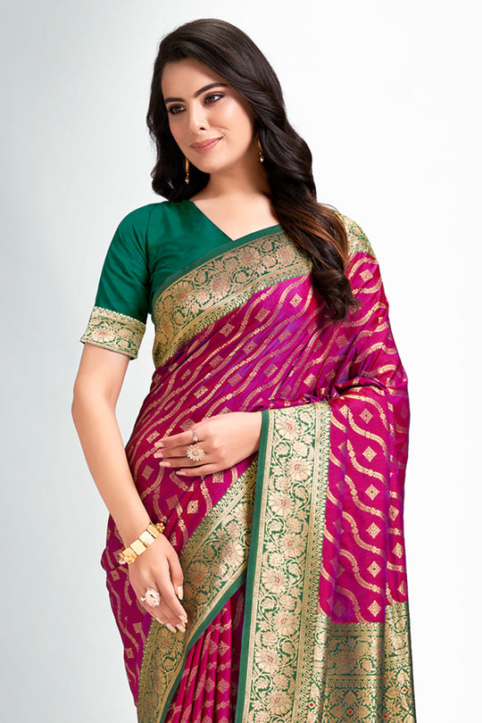Purple Silk Saree With Blouse Piece