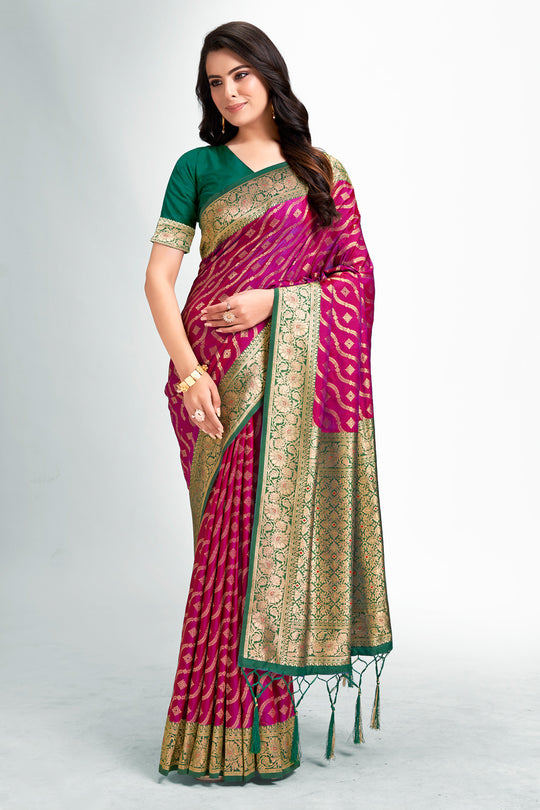 Purple Silk Saree With Blouse Piece